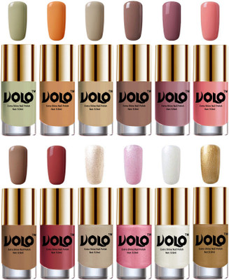 Volo Luxury Super Shine Nail Polish Set of 12 Vibrant Shades Mischievous Mint, Flirty Nude, Nude, Dark Nude, Nudes Spring, Candy Cotton, Dark Nude, Tan, Chrome Rust, Metallic Pink, Pearly White Chrome, Golden(Pack of 12)
Volo Luxury Super Shine Nail Polish Set of 12 Vibrant Shades Mischievous Mint, Flirty Nude, Nude, Dark Nude, Nudes Spring, Candy Cotton, Dark Nude, Tan, Chrome Rust, Metallic Pink, Pearly White Chrome, Golden(Pack of 12)