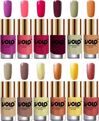 Volo Luxury Super Shine Nail Polish Set of 12 Vibrant Shades Bright Plum, Pink Mania, Moon Magenta, Wine, Mischievous Mint, Flirty Nude, Nude, Dark Nude, Chrome Olive Green, Bronze Magnetic, Gold Chrome, Hot Lava(Pack of 12)
Volo Luxury Super Shine Nail Polish Set of 12 Vibrant Shades Bright Plum, Pink Mania, Moon Magenta, Wine, Mischievous Mint, Flirty Nude, Nude, Dark Nude, Chrome Olive Green, Bronze Magnetic, Gold Chrome, Hot Lava(Pack of 12)