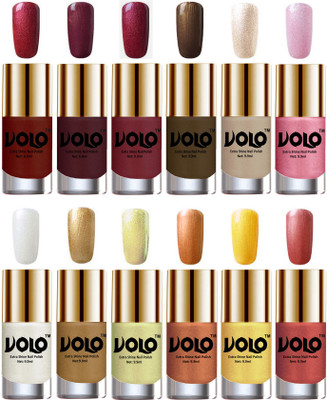 Volo Luxury Super Shine Nail Polish Set of 12 Vibrant Shades Lava Lust, Shimmer Coffee, Metallic Red, Gold, Metallic Coffee, Chrome Rust, Metallic Pink, Pearly White Chrome, Golden, Chrome Olive Green, Bronze Magnetic, Gold Chrome, Hot Lava(Pack of 12)
Volo Luxury Super Shine Nail Polish Set of 12 Vibrant Shades Lava Lust, Shimmer Coffee, Metallic Red, Gold, Metallic Coffee, Chrome Rust, Metallic Pink, Pearly White Chrome, Golden, Chrome Olive Green, Bronze Magnetic, Gold Chrome, Hot Lava(Pack of 12)