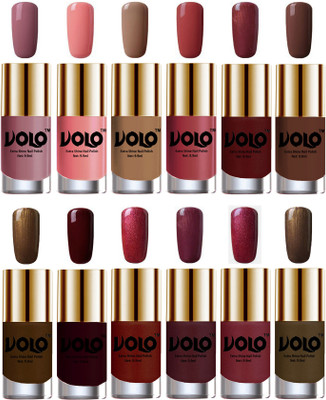 Volo Luxury Super Shine Nail Polish Set of 12 Vibrant Shades Nudes Spring, Candy Cotton, Dark Nude, Tan, Metallic Maroon, Chocolate Brown, Brown Coffee, Maroon, Lava Lust, Shimmer Coffee, Metallic Red, Gold, Metallic Coffee(Pack of 12)
Volo Luxury Super Shine Nail Polish Set of 12 Vibrant Shades Nudes Spring, Candy Cotton, Dark Nude, Tan, Metallic Maroon, Chocolate Brown, Brown Coffee, Maroon, Lava Lust, Shimmer Coffee, Metallic Red, Gold, Metallic Coffee(Pack of 12)