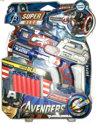 Mohaak Gallery Avengers Captain America Soft Bullet Blaster Gun For Children Of All Age Groups(Multicolor)
Mohaak Gallery Avengers Captain America Soft Bullet Blaster Gun For Children Of All Age Groups(Multicolor)