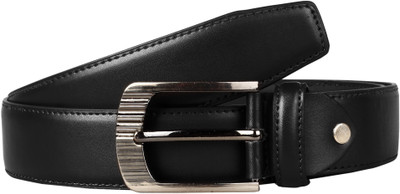 Scharf Men Formal Black Artificial Leather Belt, Black-08