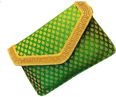 CRAFTBAZAAR Party Green Clutch