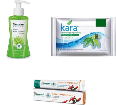 Himalaya Purifying Neem Face Wash,pimple cream, kara skin care wipes(Set of 3)
Himalaya Purifying Neem Face Wash,pimple cream, kara skin care wipes(Set of 3)