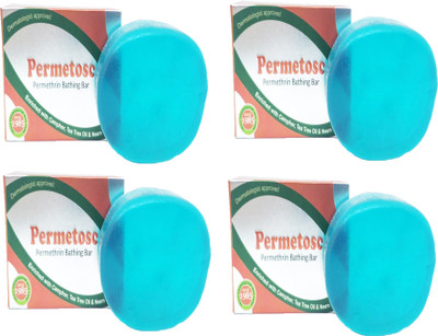 Permetosc Permethrin soap | Scabies Soap Fungus Infection Soap Medicated Soap Medicated Bathing Bar 75gm (Pack of 4)(300 g)