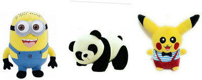 soniya Enterprises Pikachu-40cm and panda-40cm and Minion - 35 cm(Multicolor)