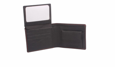 MH Men Black Genuine Leather Wallet(12 Card Slots)