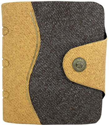 Apki Needs Boys Black Artificial Leather, Canvas Wallet(5 Card Slots), Brown