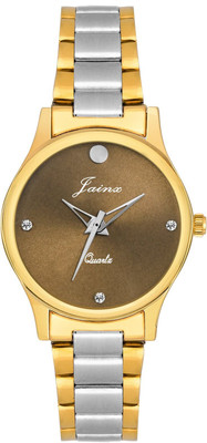 JAINX JW1203 Brown Dial Golden Premium Analog Watch - For Women