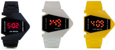 victance Airkraft Shape LED Black+White+Yellow Color Combo of 3 Watch - For Boys & Girls
victance Airkraft Shape LED Black+White+Yellow Color Combo of 3 Watch - For Boys & Girls