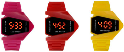 Orayan Airkraft Shape LED Pink+Red+Yellow Color Combo of 3 Watch - For Boys & Girls
Orayan Airkraft Shape LED Pink+Red+Yellow Color Combo of 3 Watch - For Boys & Girls