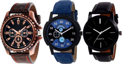 PMAX COPPER BROWN,LEATHER BLUE AND LEATHER BLACK NEW STYLISH FOR Watch - For Men