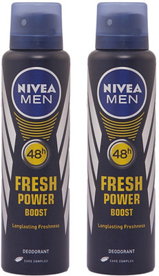 Nivea Men Fresh Power Boost Deodorant Spray 150ML Each (Pack of 2) Deodorant Spray - For Men(300 ml, Pack of 2)
Nivea Men Fresh Power Boost Deodorant Spray 150ML Each (Pack of 2) Deodorant Spray - For Men(300 ml, Pack of 2)