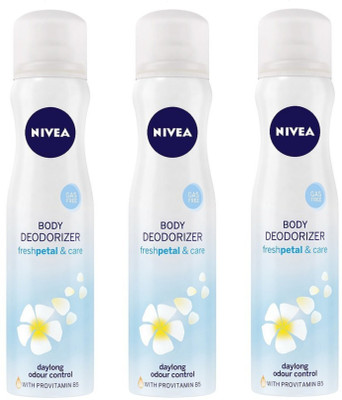 Nivea FreshPetal & Care Gas Free Body Deodorizer for Women 120ML Each (Pack of 3) Deodorant Spray - For Women(360 ml, Pack of 3)
Nivea FreshPetal & Care Gas Free Body Deodorizer for Women 120ML Each (Pack of 3) Deodorant Spray - For Women(360 ml, Pack of 3)