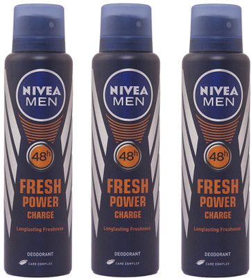 Nivea Men Fresh Power Charge Deodorant Spray 150ML Each (Pack of 3) Deodorant Spray - For Men(450 ml, Pack of 3)
Nivea Men Fresh Power Charge Deodorant Spray 150ML Each (Pack of 3) Deodorant Spray - For Men(450 ml, Pack of 3)