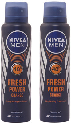 Nivea Men Fresh Power Charge Deodorant Spray 150ML Each (Pack of 2) Deodorant Spray - For Men(300 ml, Pack of 2)
Nivea Men Fresh Power Charge Deodorant Spray 150ML Each (Pack of 2) Deodorant Spray - For Men(300 ml, Pack of 2)