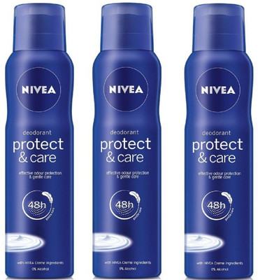 Nivea Protect & Care Deodorant Spray for Women 150ML Each (Pack of 3) Deodorant Spray - For Women(450 ml, Pack of 3)
Nivea Protect & Care Deodorant Spray for Women 150ML Each (Pack of 3) Deodorant Spray - For Women(450 ml, Pack of 3)