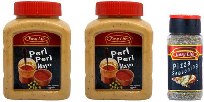 Easy Life Combo Pack of 2 Peri Peri Mayo (475g x 2) + Pizza Seasoning 25gm Combo(1120)