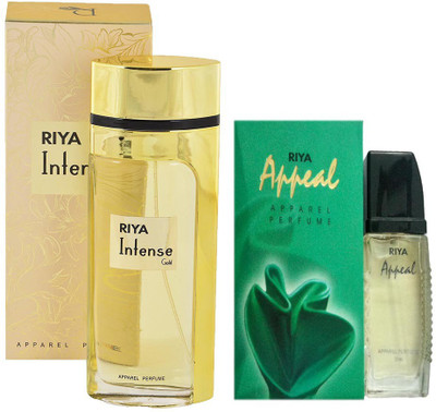 Riya INTENSE GOLD PERFUME 80 ML +APPEAL PERFUME 30 ML Eau de Parfum - 80 ml(For Men & Women)
Riya INTENSE GOLD PERFUME 80 ML +APPEAL PERFUME 30 ML Eau de Parfum - 80 ml(For Men & Women)