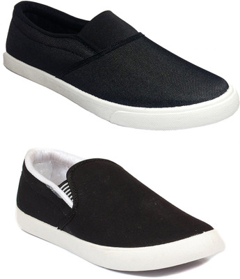 JETTER Canvas Shoes For Men(Black, White