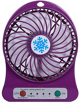 CRETO latest model high speed portable rechargeable IR11 USB Fan(Purple)