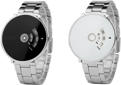 SPINOZA SP~58897 black and white turntable metal strap attractive combo watch for couple and men and women Watch - For Boys & Girls
SPINOZA SP~58897 black and white turntable metal strap attractive combo watch for couple and men and women Watch - For Boys & Girls