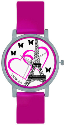 SPINOZA T01S04 Pink Pu strap eiffel tower and love hearts with butterfly figurs watch for women Watch - For Girls
SPINOZA T01S04 Pink Pu strap eiffel tower and love hearts with butterfly figurs watch for women Watch - For Girls