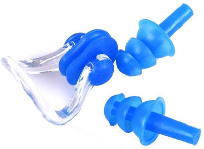 Kamni Sports Soft Silicone Swimming Ear Plug & Nose Clip (Blue) Ear Plug & Nose Clip(Blue)
