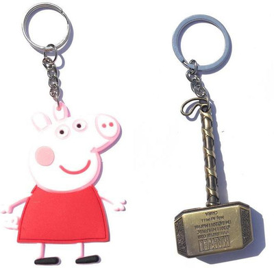PRiQ Peppa Pig Rubber Keychain and Thor Hammer pure metal Keyring & Keychain Key Chain
PRiQ Peppa Pig Rubber Keychain and Thor Hammer pure metal Keyring & Keychain Key Chain