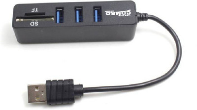 OLECTRA Premium X COMBO 3 PORT 2.0 USB HUB + Card Reader (Black) Premium X Combo 3 Port 2.0 USB Plus Card Reader USB Hub(Black)