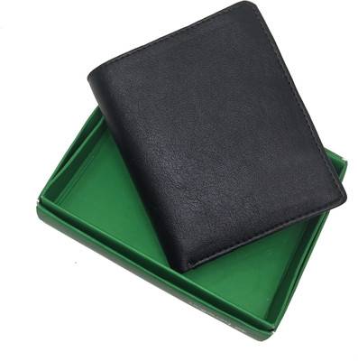 Wildmount Men Black Genuine Leather Wallet(7 Card Slots)