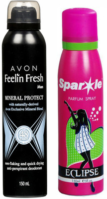 Avon Anew Feeling Fresh Mineral Protect Anti-Perspirant Deodorant 150 ml With one sparkle perfume spray 150 ml(Set of 2) 
Avon Anew Feeling Fresh Mineral Protect Anti-Perspirant Deodorant 150 ml With one sparkle perfume spray 150 ml(Set of 2)