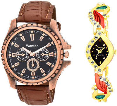Wanton WT01P09 gold kundan peacock with brown chronograph pattern combo watch for couple men and women Watch - For Boys & Girls
Wanton WT01P09 gold kundan peacock with brown chronograph pattern combo watch for couple men and women Watch - For Boys & Girls