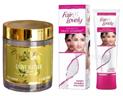 Pink Root OLIVE BUTTER CREAM 100G with FAIR & LOVELY ADVANCED MULTI VITAMIN CREAM 80g(Set of 2)
Pink Root OLIVE BUTTER CREAM 100G with FAIR & LOVELY ADVANCED MULTI VITAMIN CREAM 80g(Set of 2)