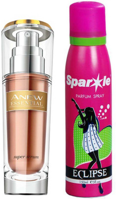 Avon Anew Essential Super Serum 30g With one sparkle perfume spray 150 ml(Set of 2)
Avon Anew Essential Super Serum 30g With one sparkle perfume spray 150 ml(Set of 2)