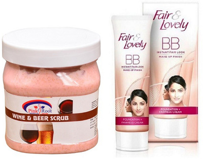 Pink Root WINE & BEER SCRUB 500ML with FAIR & LOVELY BB INSTANT FAIR LOOK CREAM 40G(Set of 2)
Pink Root WINE & BEER SCRUB 500ML with FAIR & LOVELY BB INSTANT FAIR LOOK CREAM 40G(Set of 2)