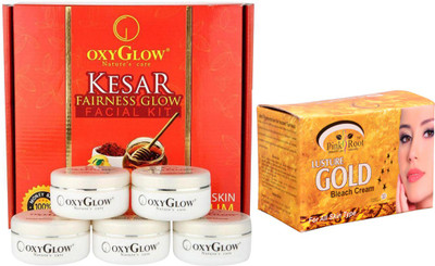 Pink Root BLEACH CREAM WITH OXYGLOW FACIAL KIT(Set of 2)