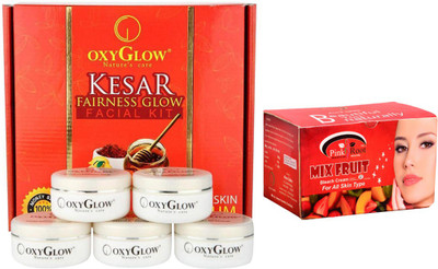 Pink Root BLEACH CREAM WITH OXYGLOW FACIAL KIT(Set of 2)