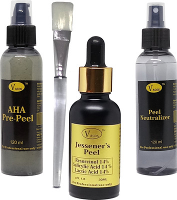 VACOS Jesseners Peel Resorcinol 14%, Salicylic Acid 14%, Lactic Acid 14% 30 ml with Pre Peel Neutralizer Brush Chemical Peel(30 ml)
VACOS Jesseners Peel Resorcinol 14%, Salicylic Acid 14%, Lactic Acid 14% 30 ml with Pre Peel Neutralizer Brush Chemical Peel(30 ml)