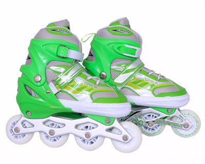Running Adjustable In-line Skates - Size 7-9 UK(Green)