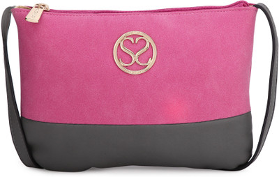SUGARUSH Girls Casual Pink PU Sling Bag