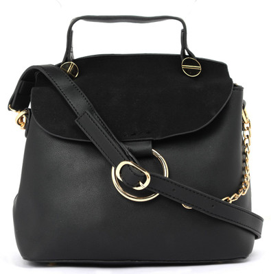 Satchel Bags Women Casual Black PU Sling Bag