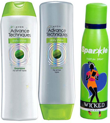 Avon Anew Advance Techniques Daily Shine Shampoo 200 Ml And Conditioner 200 Ml With One Sparkle Perfume Spray 150 Ml(Set of 3)
Avon Anew Advance Techniques Daily Shine Shampoo 200 Ml And Conditioner 200 Ml With One Sparkle Perfume Spray 150 Ml(Set of 3)