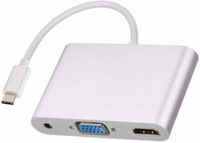 Microware USB3.1 Type-C to VGA/HDMI/3.5m Audio Port Adapter HDMI Cable(Compatible with Laptop, Silver)
Microware USB3.1 Type-C to VGA/HDMI/3.5m Audio Port Adapter HDMI Cable(Compatible with Laptop, Silver)
