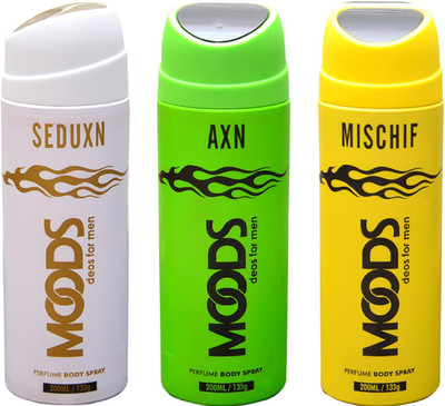 Moods SEDUXN & AXN DEO Deodorant Spray - For Men & Women(150 ml, Pack of 3)