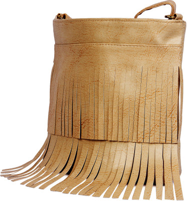 LI LEANE Women Casual Beige Leatherette Sling Bag