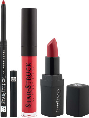 Star Struck By Sunny Leone -Cherry Bomb, 3pc Lip Kit (Intense Matte Lip Color,Liquid Lip Color, Longwear Lip Liner)(Pack of 3)
Star Struck By Sunny Leone -Cherry Bomb, 3pc Lip Kit (Intense Matte Lip Color,Liquid Lip Color, Longwear Lip Liner)(Pack of 3)