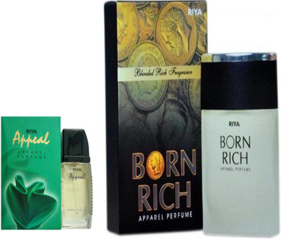 Riya BORN RICH PERFUME 100 ML + APPEAL PERFUME 30 ML Eau de Parfum - 30 ml(For Men & Women)
Riya BORN RICH PERFUME 100 ML + APPEAL PERFUME 30 ML Eau de Parfum - 30 ml(For Men & Women)