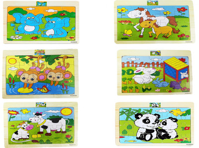 Emob Pack of 6 Wooden 20 Piece Jigsaw Animal Theme Puzzle Educational Game for Kids(20 Pieces)
Emob Pack of 6 Wooden 20 Piece Jigsaw Animal Theme Puzzle Educational Game for Kids(20 Pieces)
