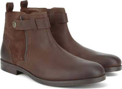 Clarks BROCTON MID TAN LEATHER Boots For Men(Tan
